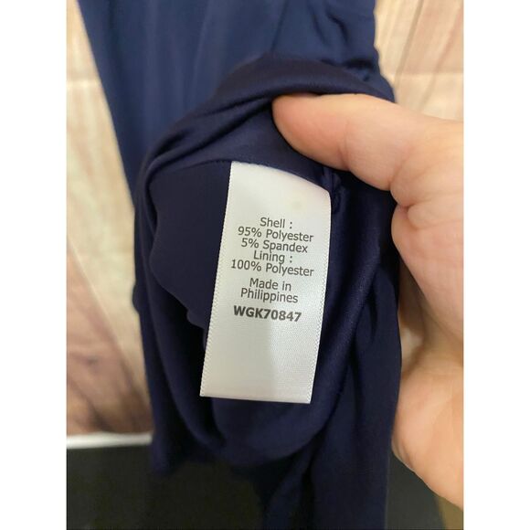41 Hawthorn Large NWT navy blue wrap dress tie waist midi sexy - Picture 6 of 8